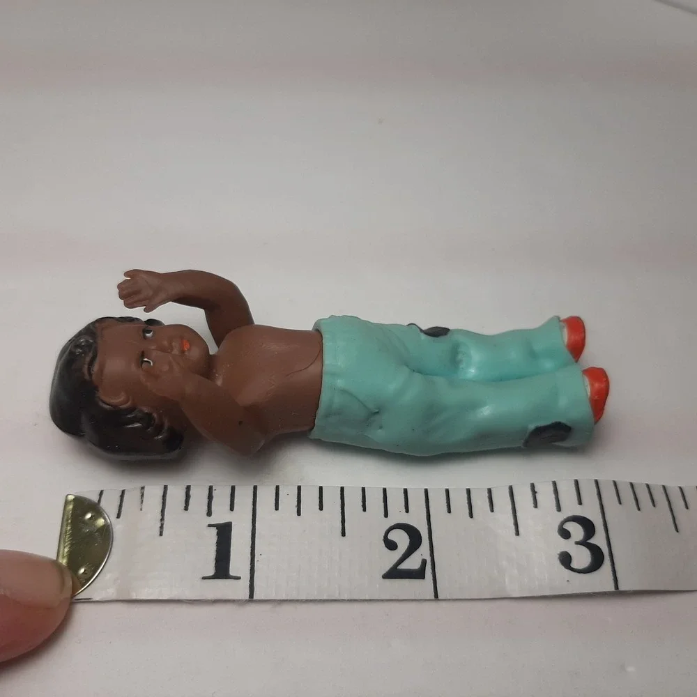Vintage Soft Rubber African American Jointed Doll Germany 3